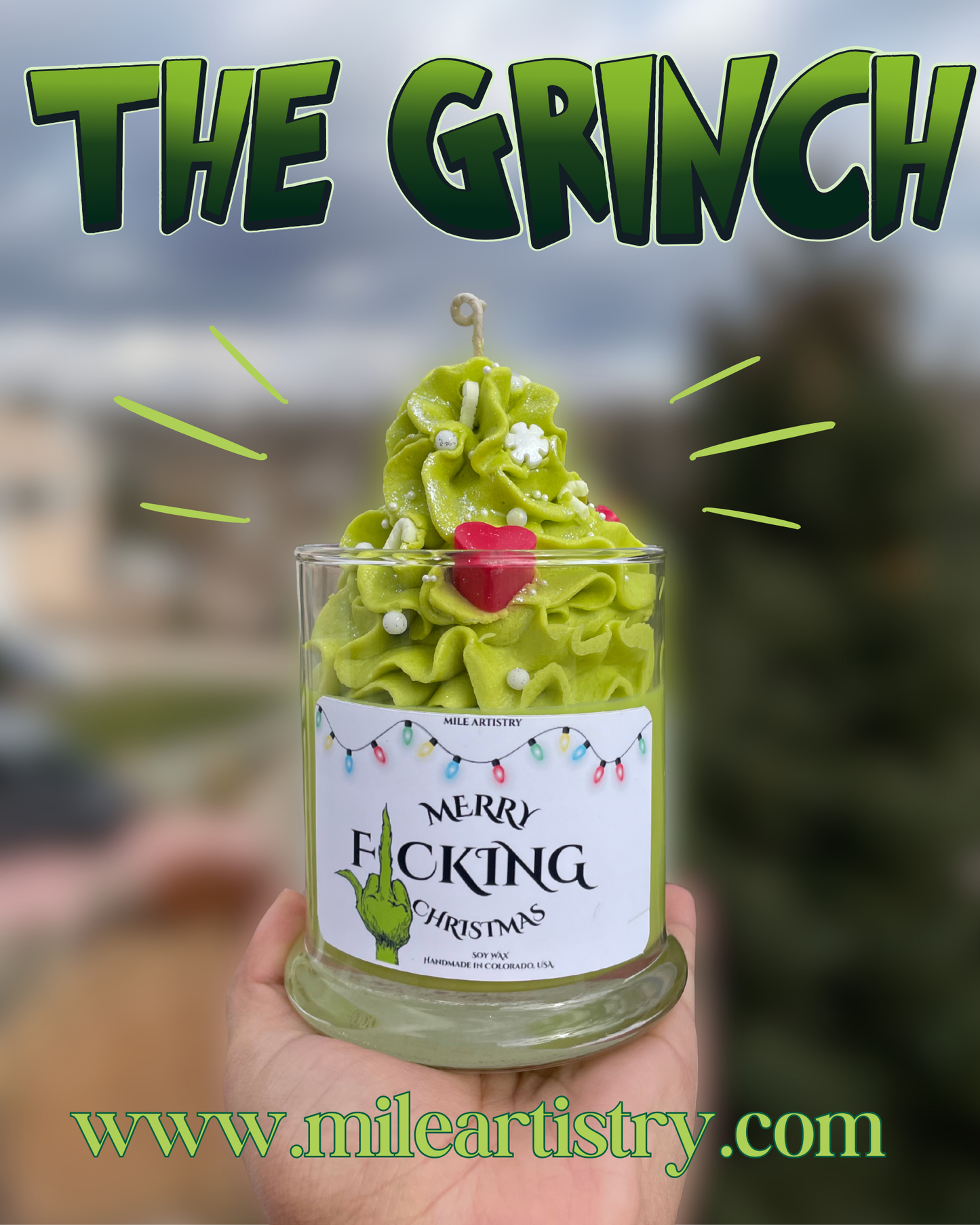 ๐๐ Grinch Christmas Candle